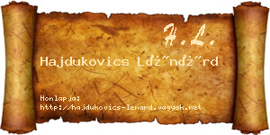Hajdukovics Lénárd névjegykártya